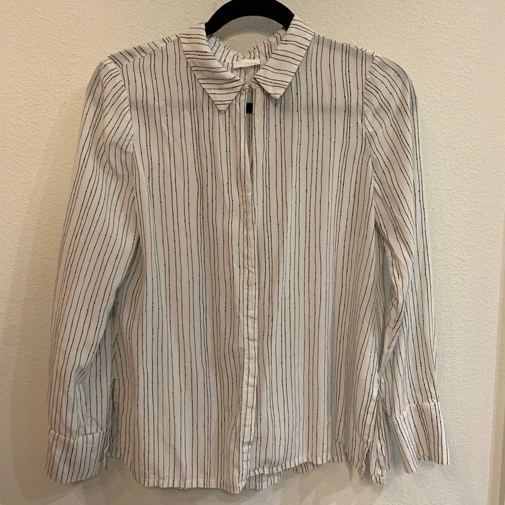 Ecru Long Sleeve Button Up